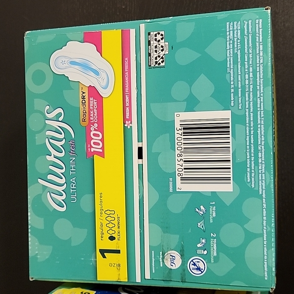 192 Count Always Ultra Thin Maxi 2 boxes of 96= 12 mths protection $65 value - Picture 3 of 7